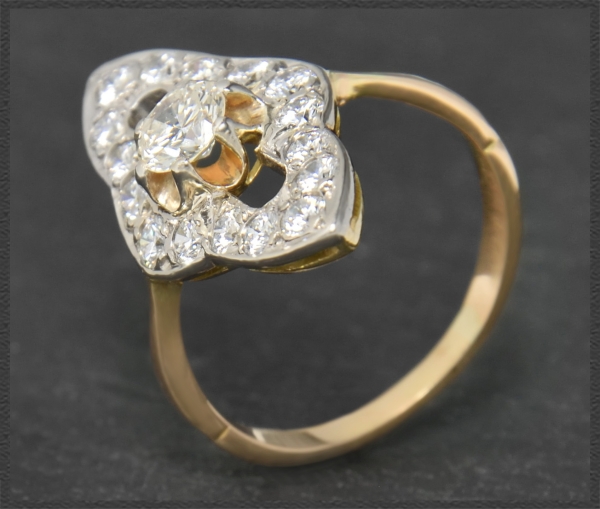 Antiker Diamant Ring mit 1,85ct Brillanten, 585 Gold